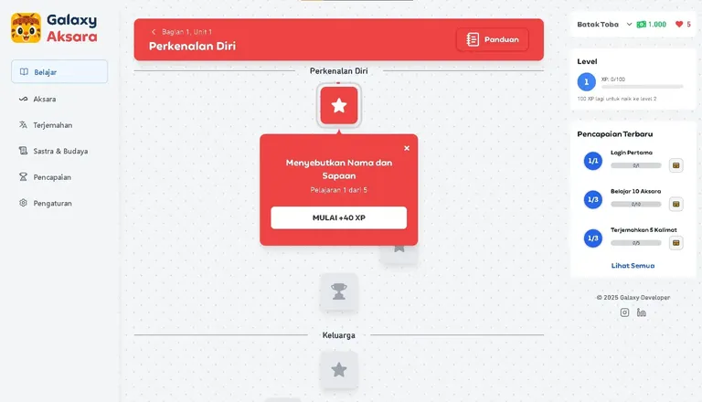 Batak Script Learning Website